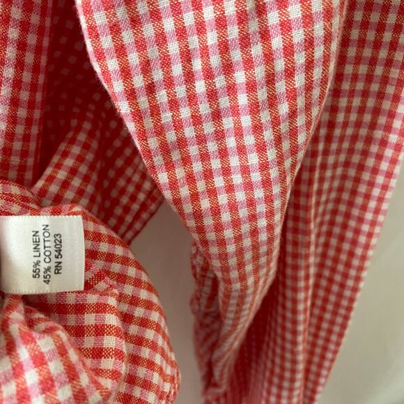 Banana Republic Mens Red White Check Slim Fit Button Down Collared Shirt Size XL - Picture 10 of 12